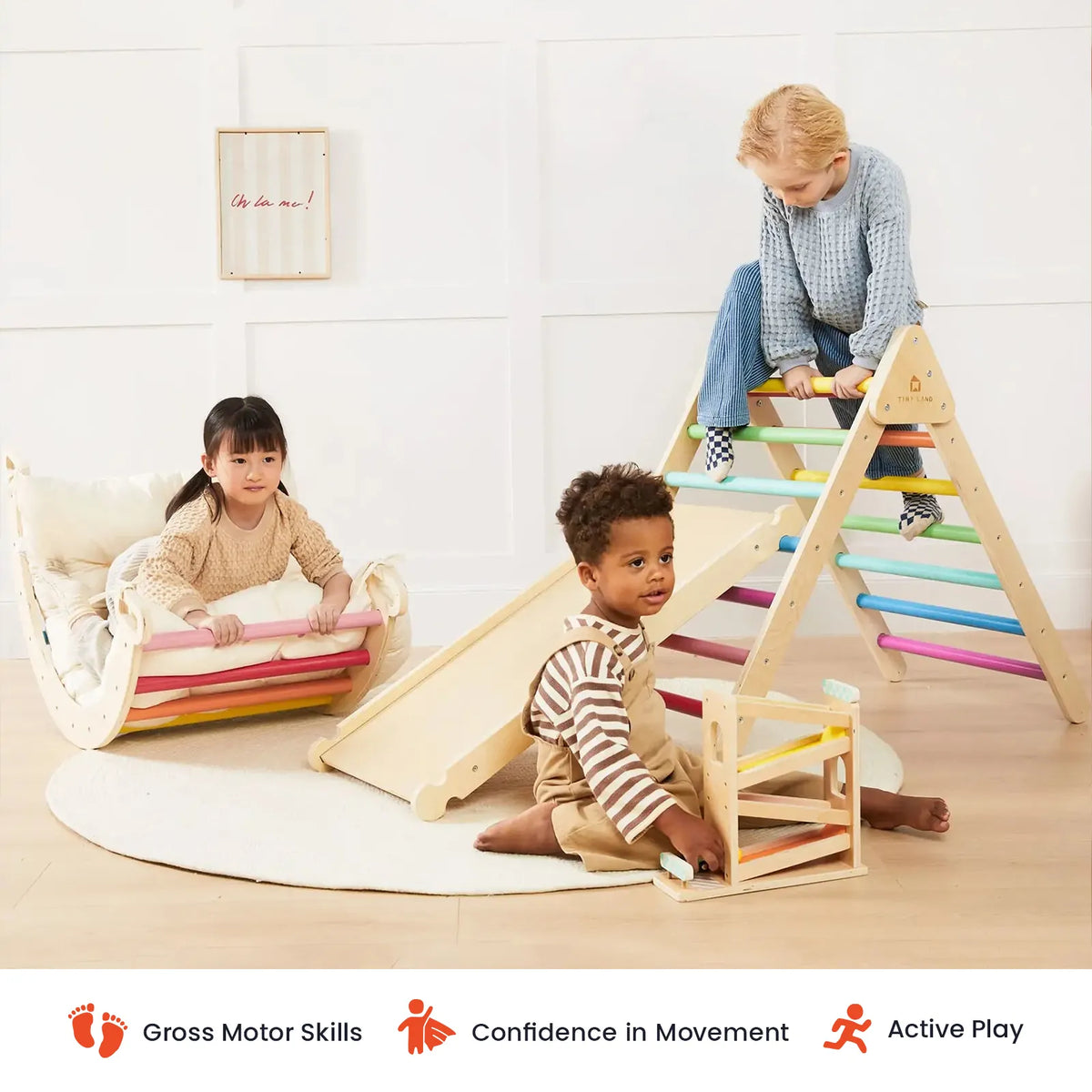 Pikler Triangle Climbing Set with Slide