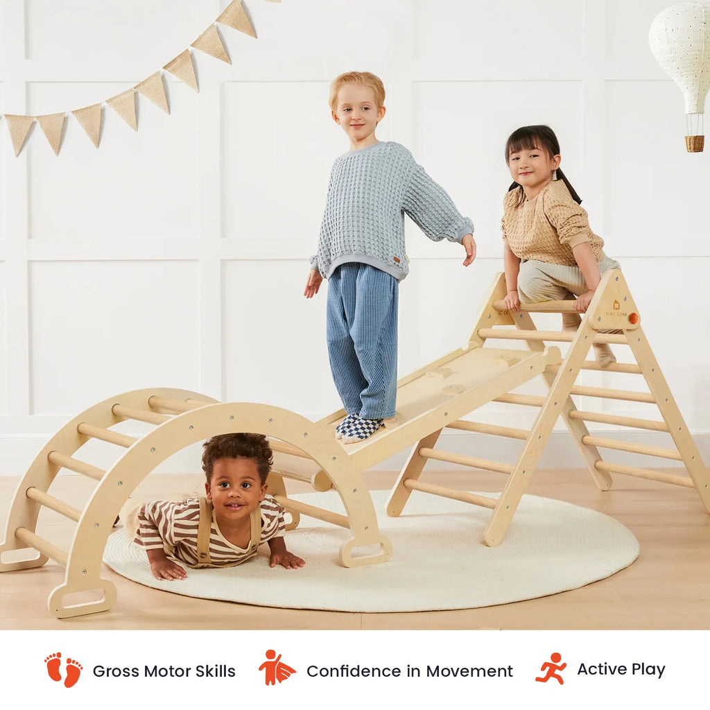 Pikler Triangle Climbing Set with Slide