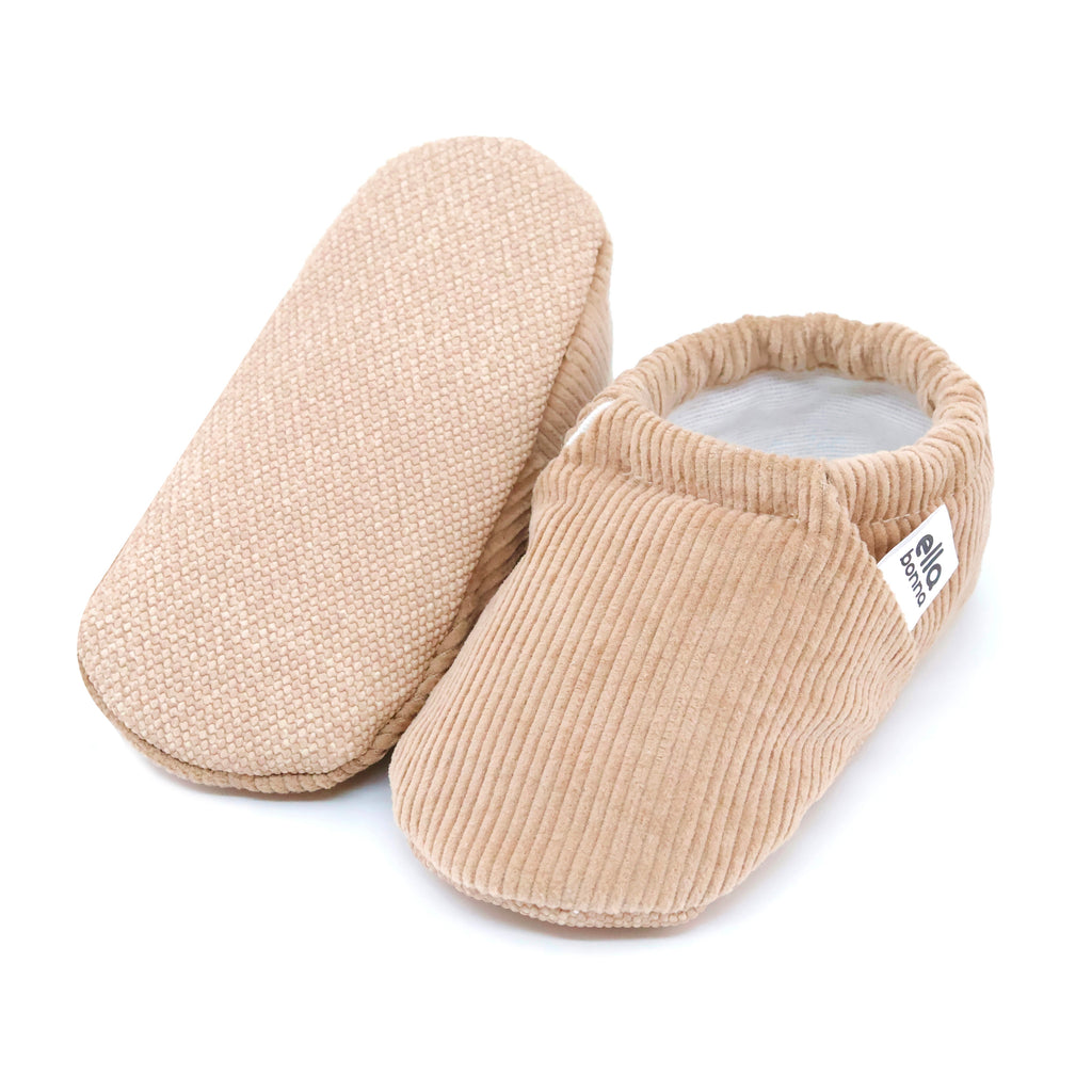 Corduroy Baby Moccasins, Beige