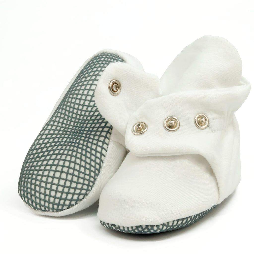Stay-On Baby Booties, White