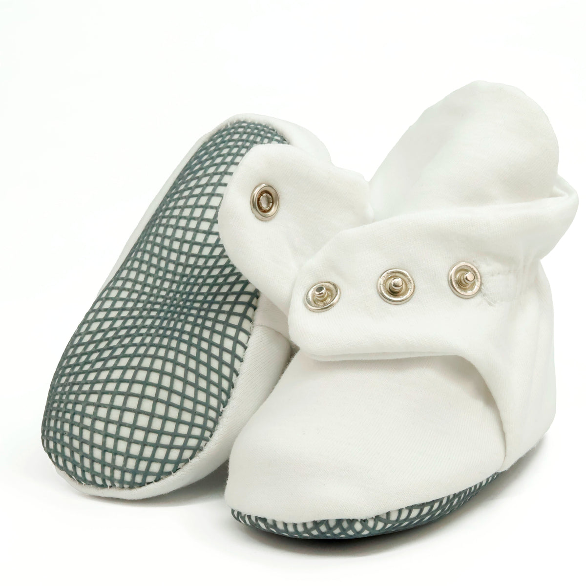 Stay-On Baby Booties, White