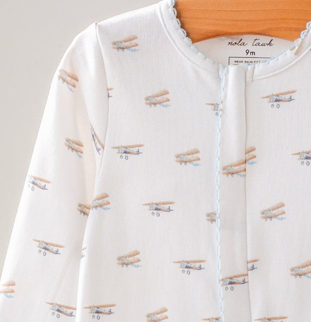Organic Cotton Zip Pajama, Just Plane Cute