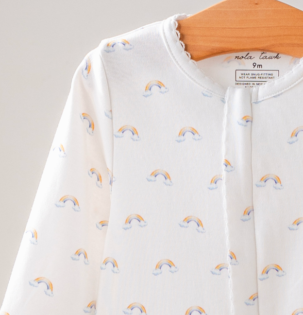Organic Cotton Zip Pajama, Rainbow Bliss