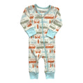 Organic Cotton Zip Romper, Vintage Busses