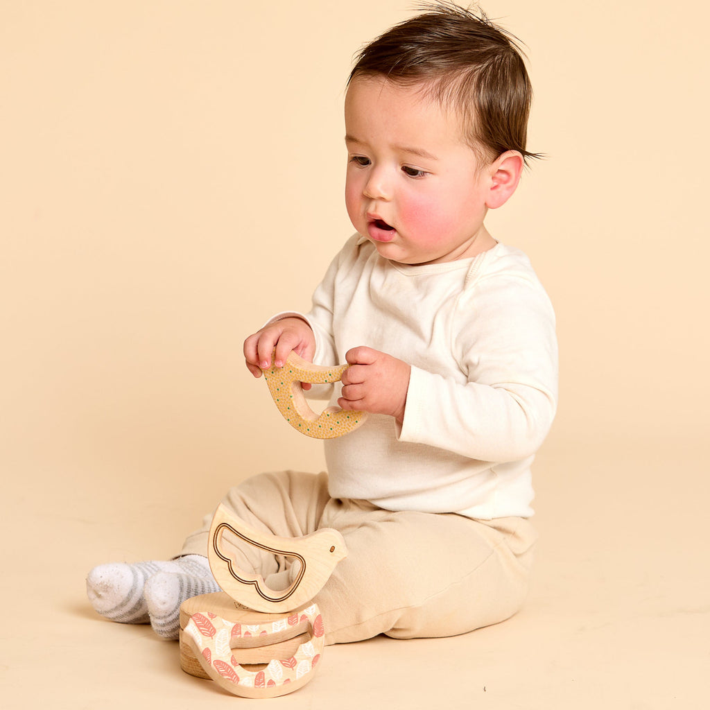 Maple Wood Bird Rattle & Teether
