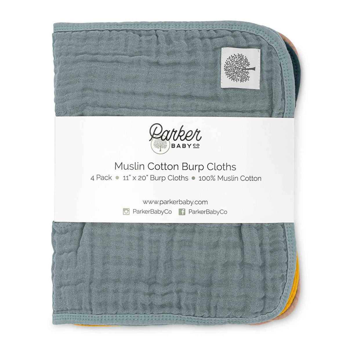 Muslin Burp Cloths, Dune (Set of 4)
