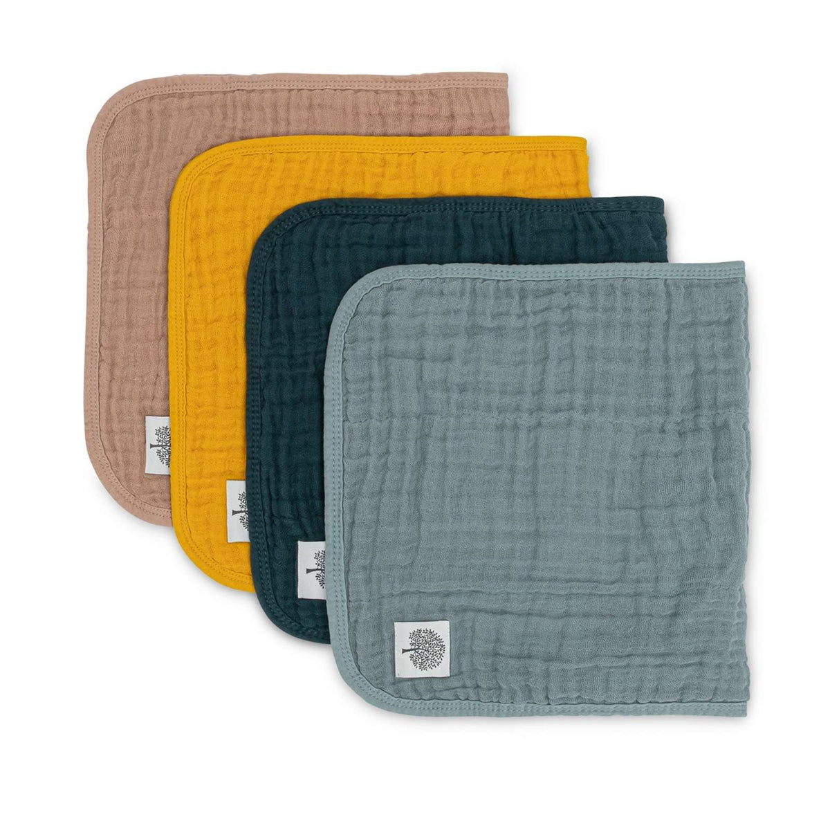 Muslin Burp Cloths, Dune (Set of 4)