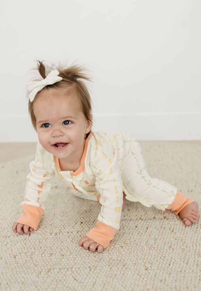 Organic Cotton Zip Romper, Boho Floral