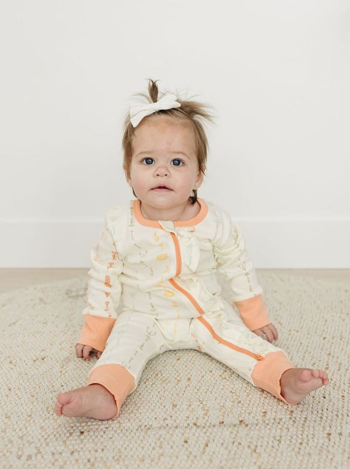 Organic Cotton Zip Romper, Boho Floral