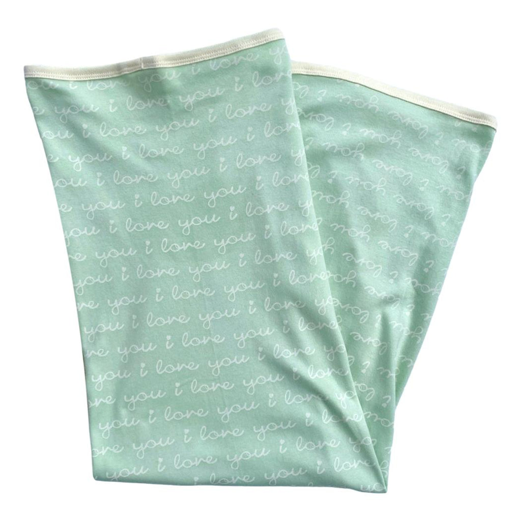 Organic Cotton Blanket, I Love You (Desert Green)
