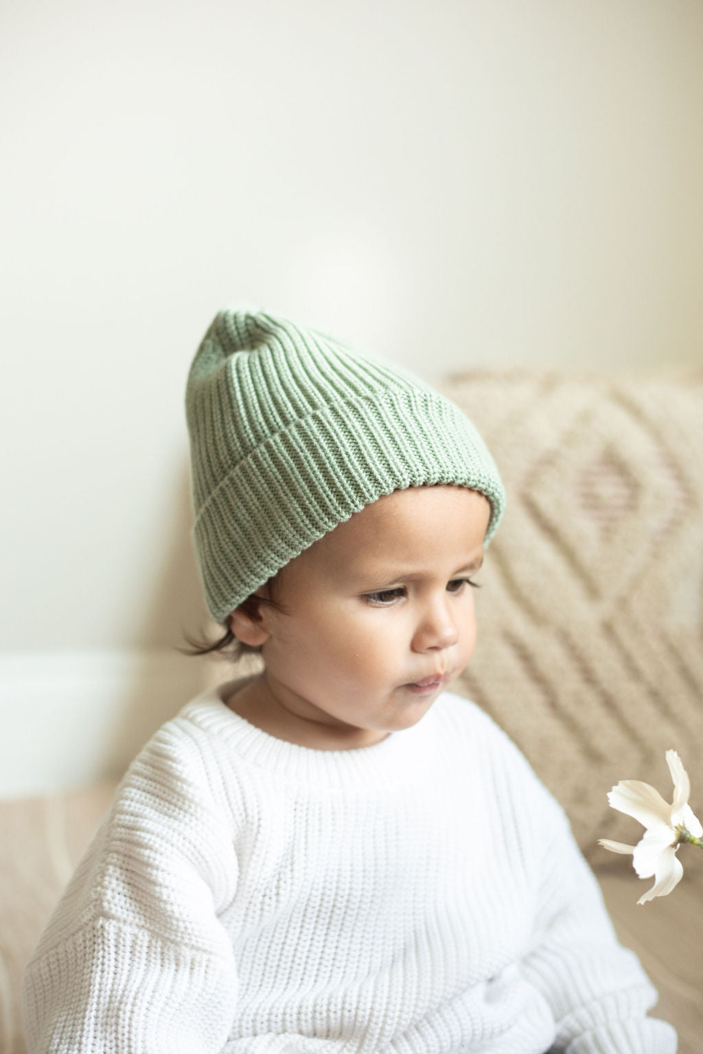 Organic Cotton Knit Beanie, Pastels