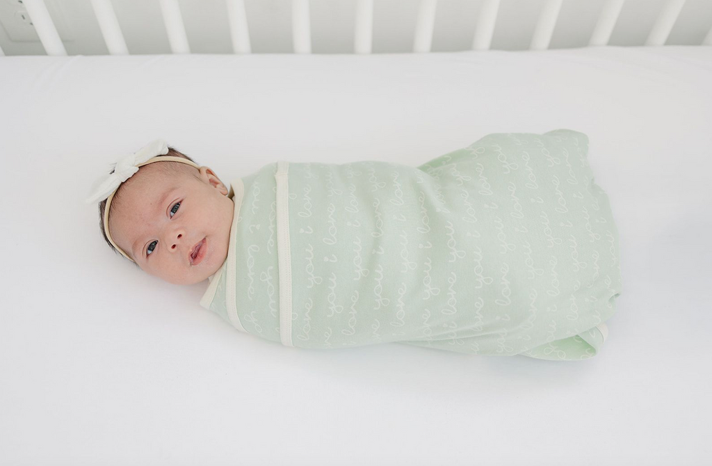 Organic Cotton Blanket, I Love You (Desert Green)