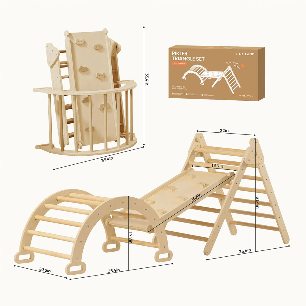 Pikler Triangle Climbing Set with Slide