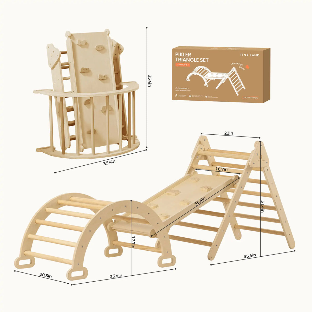 Pikler Triangle Climbing Set with Slide