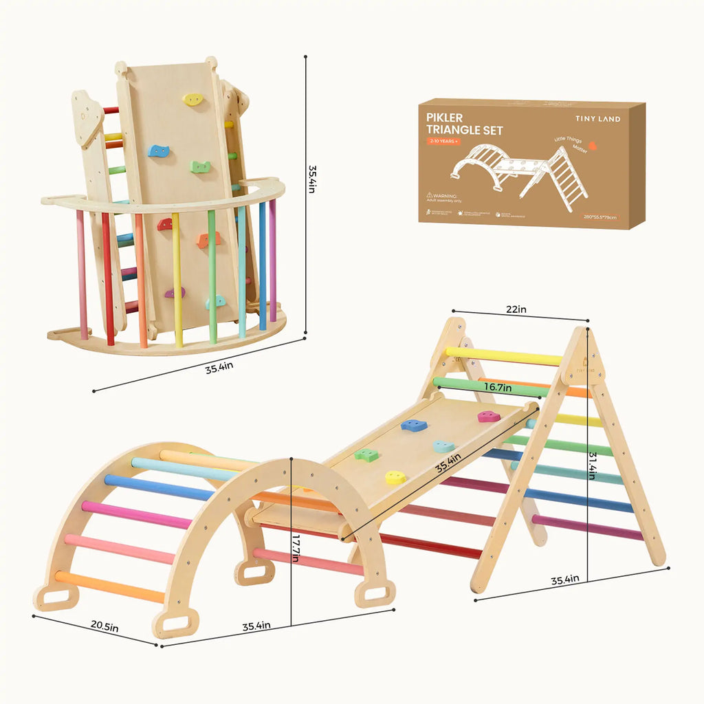 Pikler Triangle Climbing Set with Slide
