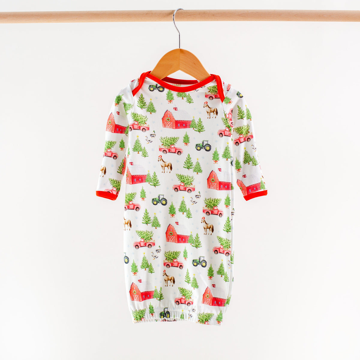 Organic Cotton Christmas Pajamas, Christmas Tree Farm