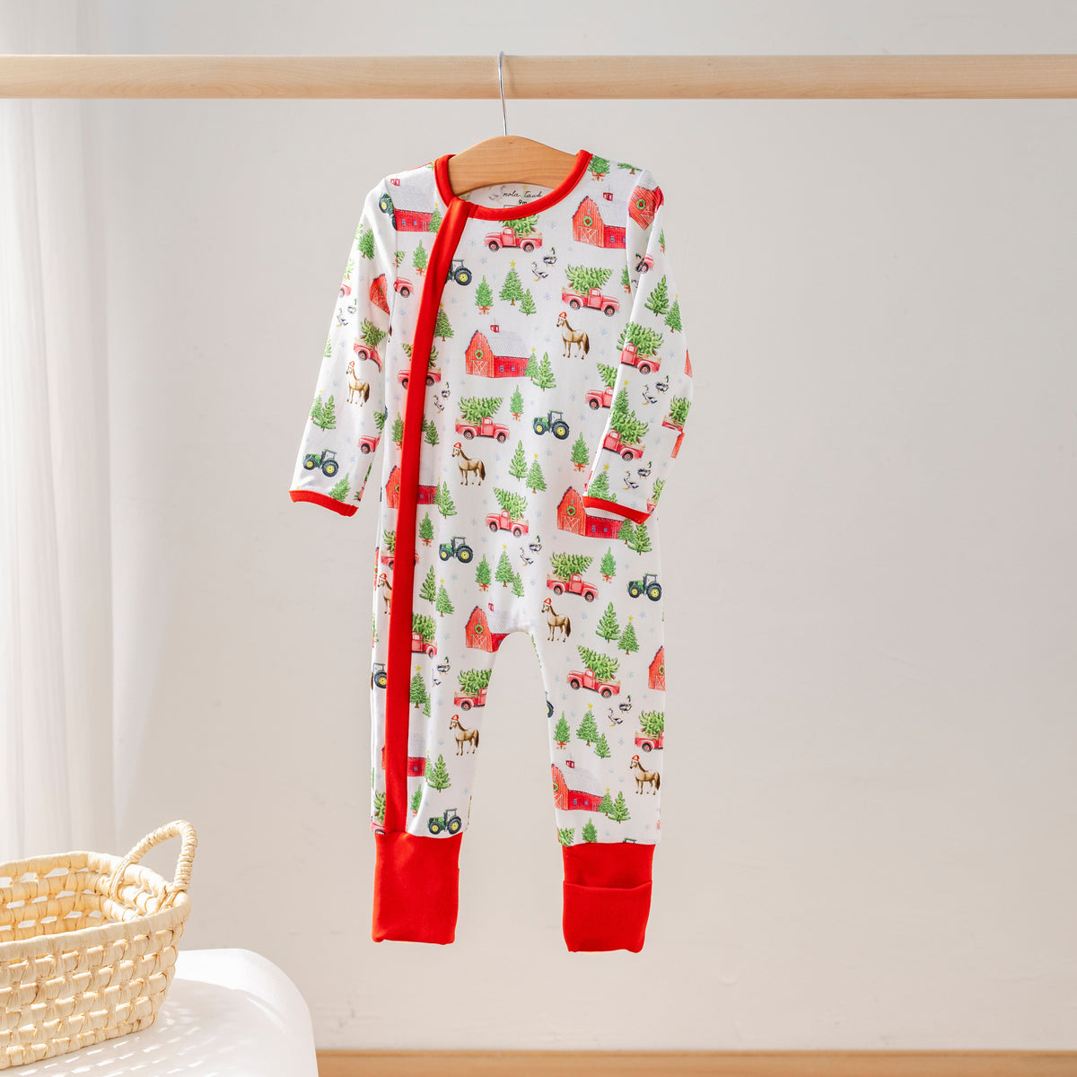 Organic Cotton Christmas Pajamas, Christmas Tree Farm