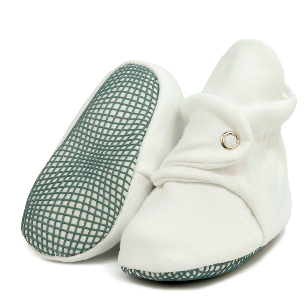 Stay-On Baby Booties, White