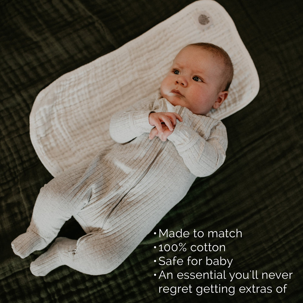 Muslin Burp Cloths, Dune (Set of 4)