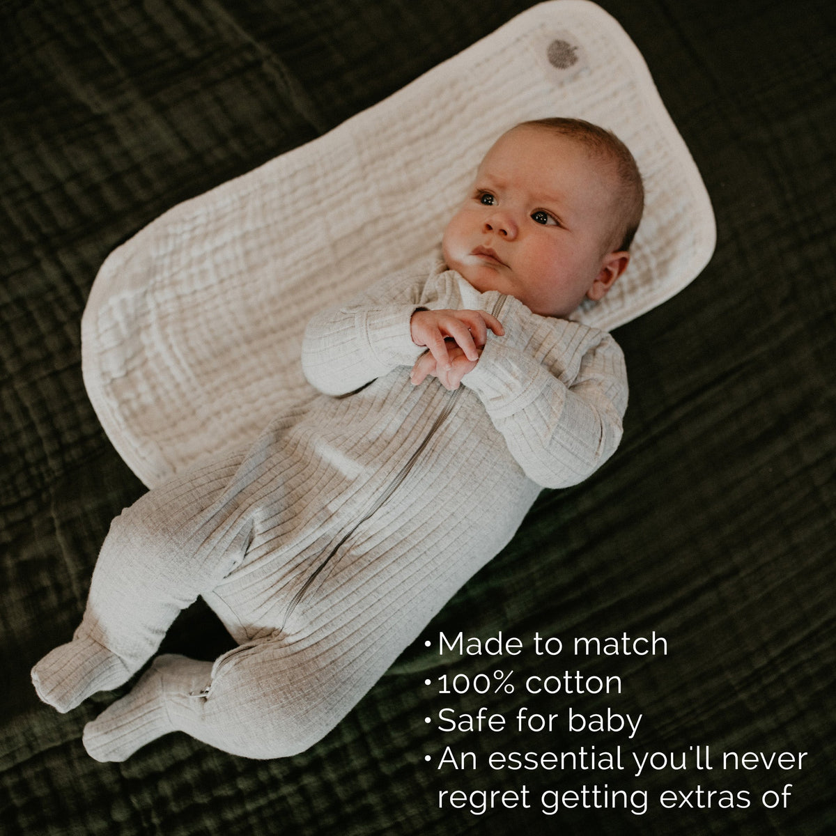 Muslin Burp Cloths, Dune (Set of 4)