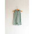Organic Cotton Henley Romper, Sage
