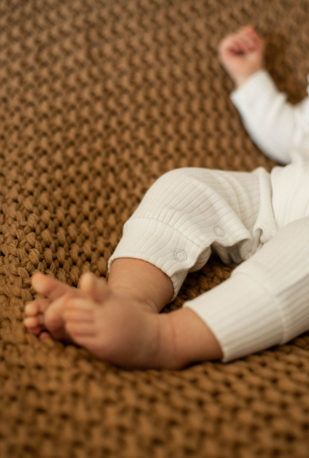 Organic Cotton Ruffle Romper, Long Sleeve