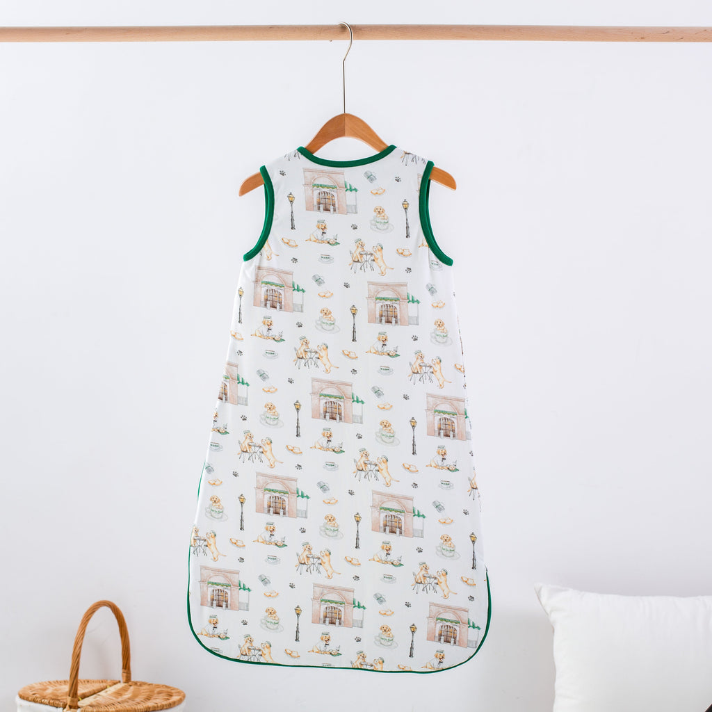 Organic Cotton Sleep Sack, Powdered Sugar & Puppies