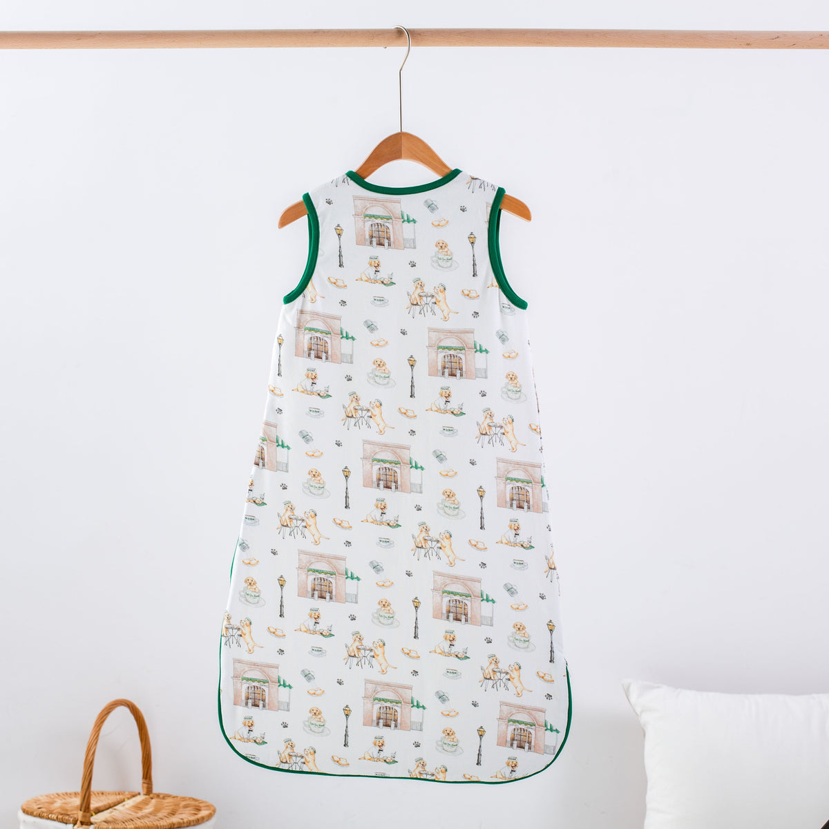 Organic Cotton Sleep Sack, Powdered Sugar & Puppies