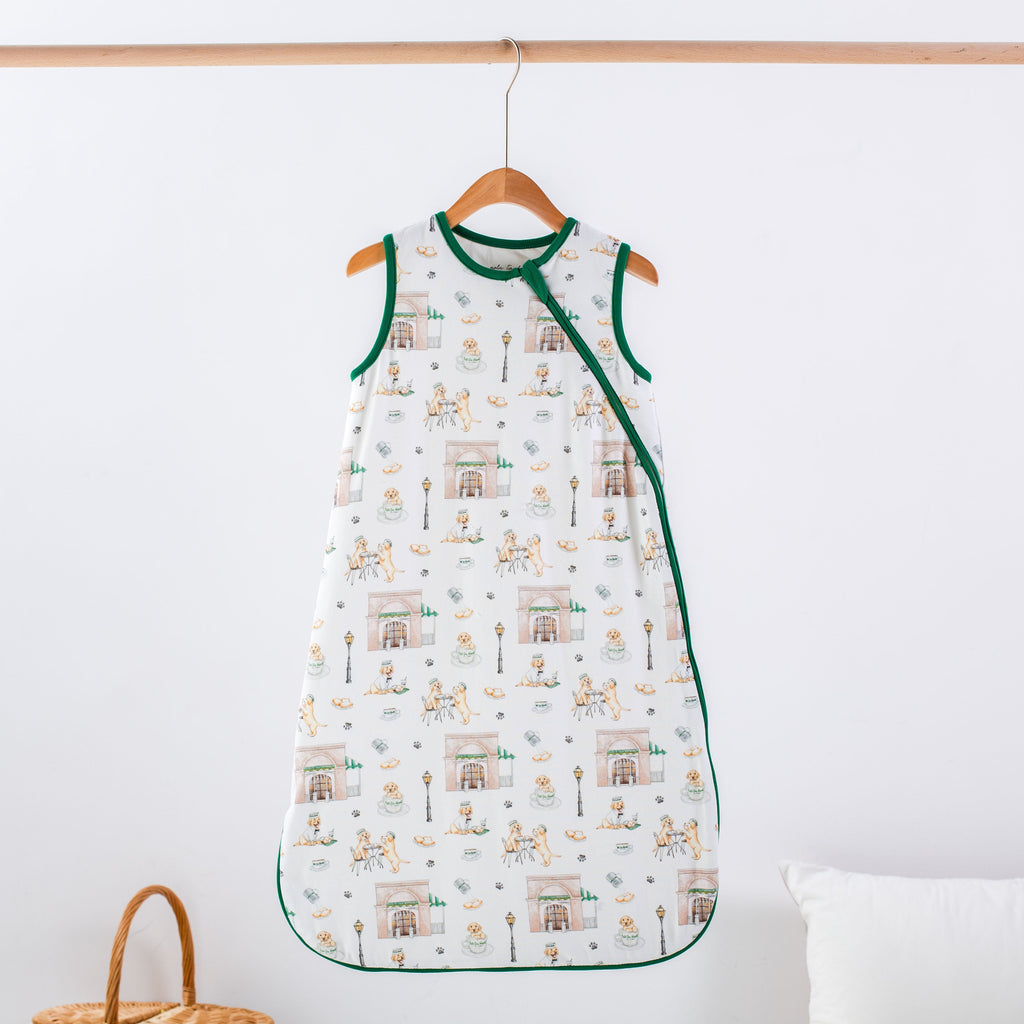Organic Cotton Sleep Sack, Powdered Sugar & Puppies