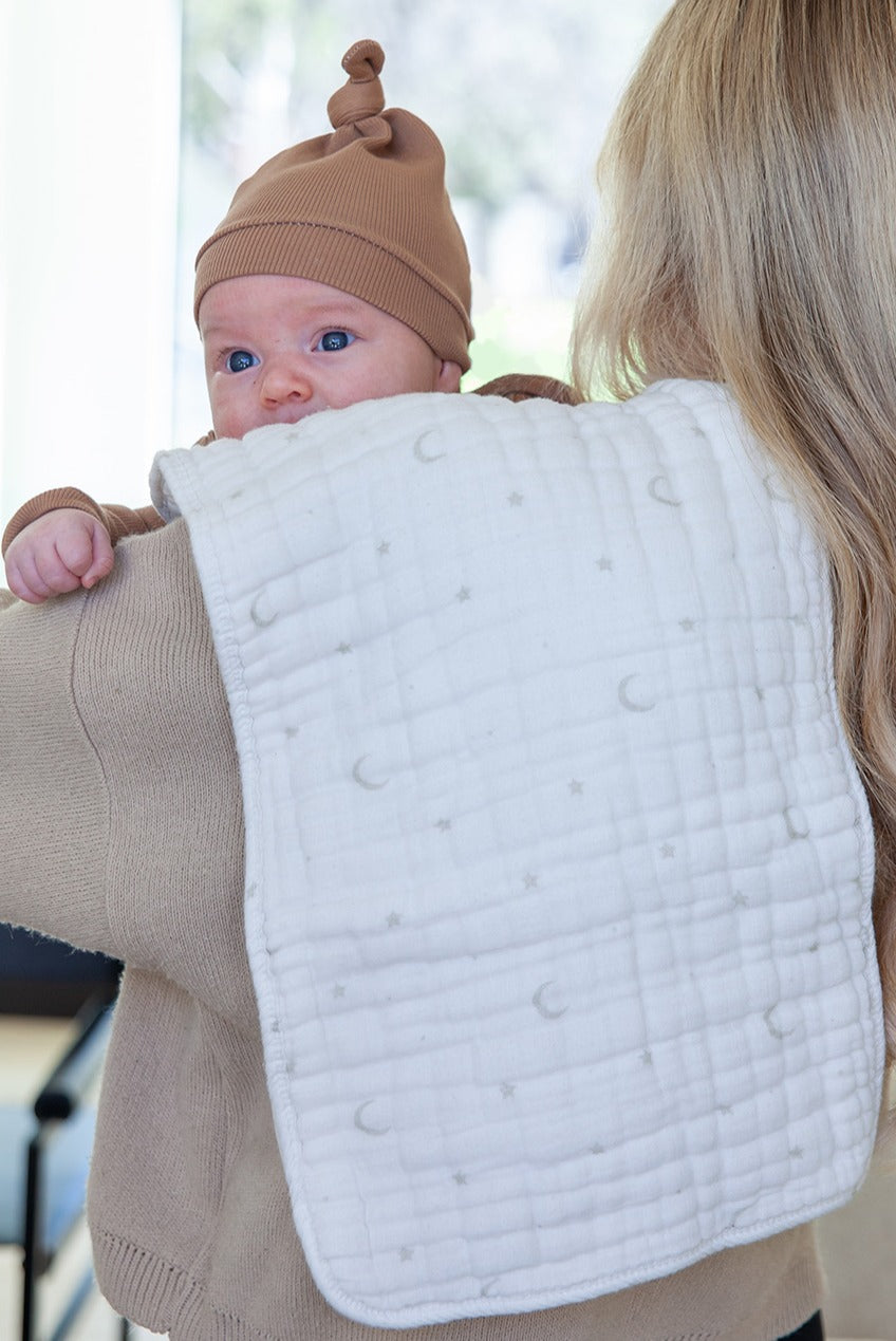 Organic Muslin Burp Cloths, Ivory & Oatmeal (Set of 3)