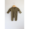 Organic Cotton Zip Romper, Olive